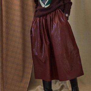 Caron Callahan Charlie’s Skirt in shiny cotton poplin